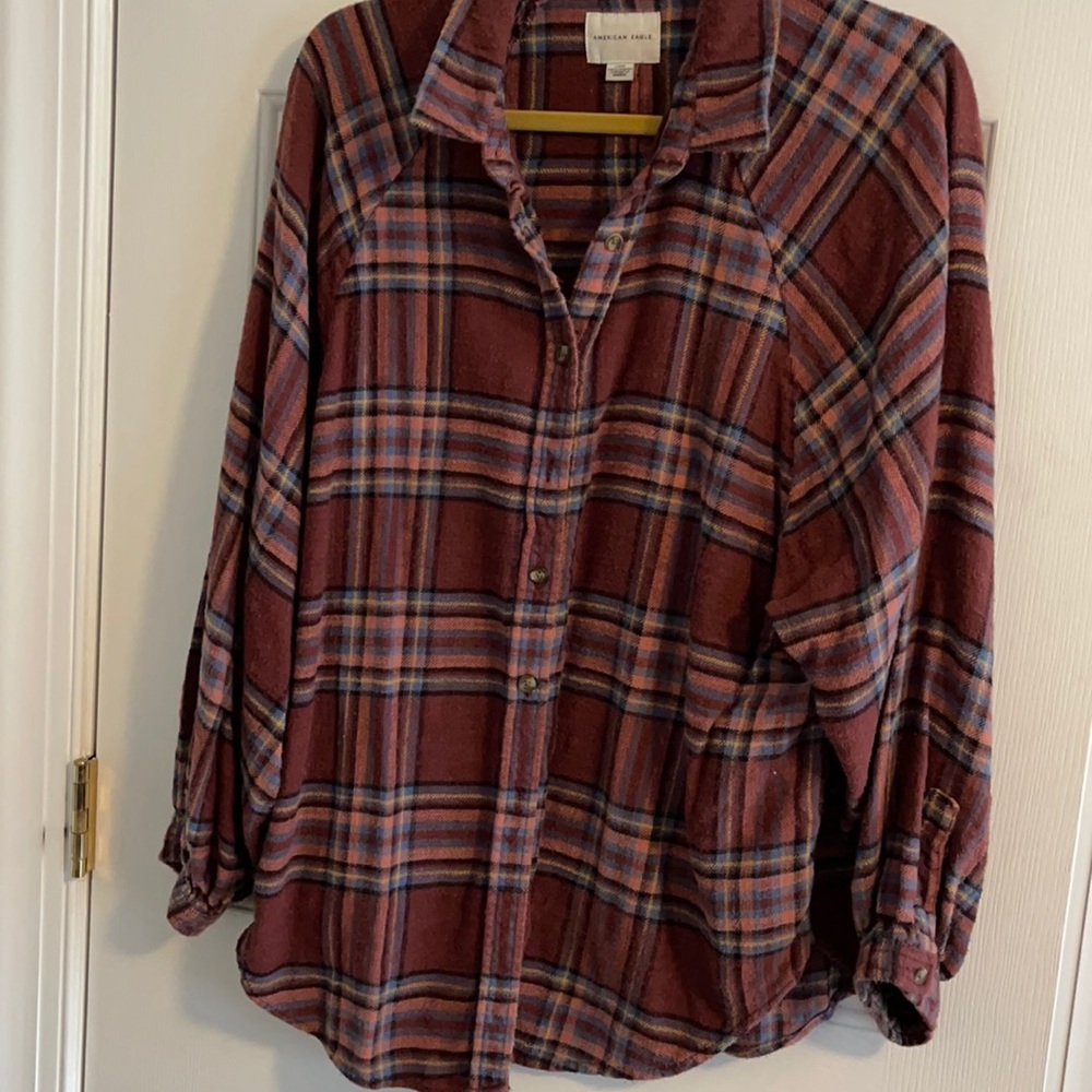 America Eagle button down flannel